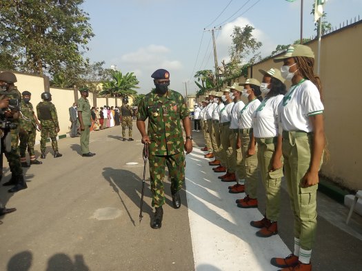 Corps members in parade